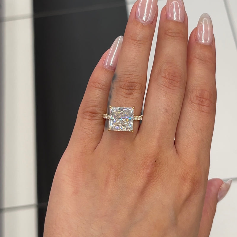 White Gold Diamond Three-Stone Engagement Ring - 14k Princess Cut 1.86ctw -  Wilson Brothers Jewelry